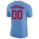 Men's Custom Light Blue Red-Navy Performance T-Shirt