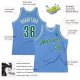 Men's Custom Light Blue Kelly Green-White Authentic Throwback Basketball Jersey