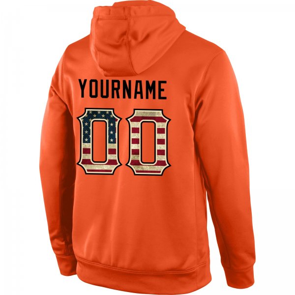 Men's Custom Stitched Orange Vintage USA Flag-Cream Sports Pullover Sweatshirt Hoodie