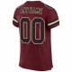 Men's Custom Burgundy Black-Cream Mesh Authentic Football Jersey