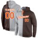 Men's Custom Stitched Gray Orange-Brown Split Fashion Sports Pullover Sweatshirt Hoodie