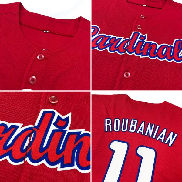 Men's Custom Red Red-Navy Authentic Baseball Jersey