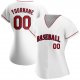 Men's Custom White Red-Navy Authentic Baseball Jersey