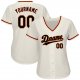 Men's Custom Cream Black-Orange Authentic Baseball Jersey