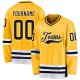 Men's Custom Gold Navy-White Hockey Jersey