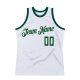 Men's Custom White Hunter Green-Cream Authentic Throwback Basketball Jersey