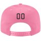 Custom Pink Black-Old Gold Stitched Adjustable Snapback Hat