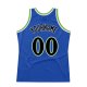 Men's Custom Blue Black-Neon Green Authentic Throwback Basketball Jersey