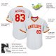 Men's Custom White Red-Gold Authentic Throwback Rib-Knit Baseball Jersey Shirt