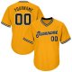 Men's Custom Gold Black-White Authentic Throwback Rib-Knit Baseball Jersey Shirt