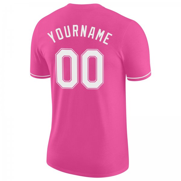 Men's Custom Pink White Performance T-Shirt