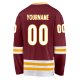 Men's Custom Burgundy White-Gold Hockey Jersey