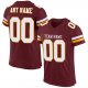 Men's Custom Burgundy White-Gold Mesh Authentic Football Jersey