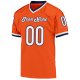 Men's Custom Orange White-Navy Mesh Authentic Throwback Football Jersey