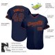 Men's Custom Navy Navy-Orange Authentic Baseball Jersey