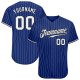 Men's Custom Royal White Pinstripe White-Black Authentic Baseball Jersey