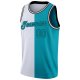 Men's Custom White Teal-Black Authentic Split Fashion Basketball Jersey