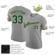 Men's Custom Gray Green-Gold Performance T-Shirt