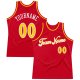 Men's Custom Red Gold-White Authentic Throwback Basketball Jersey