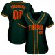 Men's Custom Green Red-Gold Authentic Baseball Jersey