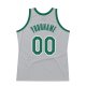 Men's Custom Silver Gray Kelly Green-White Authentic Throwback Basketball Jersey