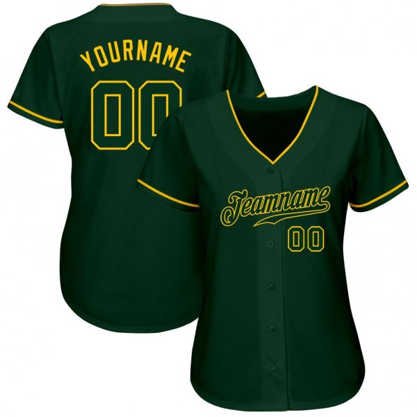 Men's Custom Green Green-Gold Authentic Baseball Jersey