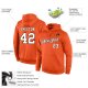 Men's Custom Stitched Orange White-Brown Sports Pullover Sweatshirt Hoodie