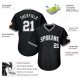 Men's Custom Black White-Gray Authentic Throwback Rib-Knit Baseball Jersey Shirt