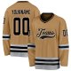 Men's Custom Old Gold Black-Gray Hockey Jersey