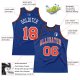 Men's Custom Royal Orange-White Authentic Throwback Basketball Jersey