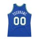 Men's Custom Blue White-Kelly Green Authentic Throwback Basketball Jersey