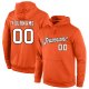 Men's Custom Stitched Orange White-Brown Sports Pullover Sweatshirt Hoodie