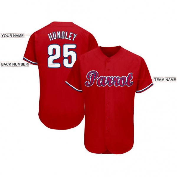 Men's Custom Red White-Royal Baseball Jersey