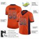 Men's Custom Orange Navy-White Mesh Drift Fashion Football Jersey