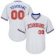 Men's Custom White Orange-Royal Authentic Throwback Rib-Knit Baseball Jersey Shirt