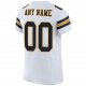 Men's Custom White Black-Gold Mesh Authentic Football Jersey