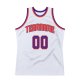 Men's Custom White Purple-Orange Authentic Throwback Basketball Jersey