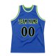 Men's Custom Blue Black-Neon Green Authentic Throwback Basketball Jersey