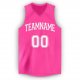 Men's Custom Pink White V-Neck Basketball Jersey