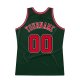 Men's Custom Hunter Green Red-Black Authentic Throwback Basketball Jersey