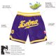 Men's Custom Purple Gold-White Authentic Throwback Basketball Shorts