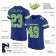 Men's Custom Royal Neon Green-White Mesh Authentic Football Jersey