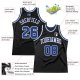 Men's Custom Black Royal-White Authentic Throwback Basketball Jersey