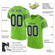 Men's Custom Neon Green Navy-White Mesh Authentic Football Jersey