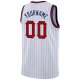 Men's Custom White Navy Pinstripe Red-Navy Authentic Basketball Jersey