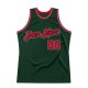 Men's Custom Hunter Green Red-Black Authentic Throwback Basketball Jersey