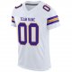 Men's Custom White Purple-Gold Mesh Authentic Football Jersey