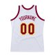 Men's Custom White Maroon-Gold Authentic Throwback Basketball Jersey