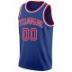 Men's Custom Royal Red-White Round Neck Rib-Knit Basketball Jersey