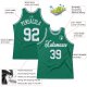 Men's Custom Kelly Green White Authentic Throwback Basketball Jersey